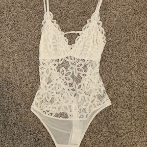 White lace bodysuit